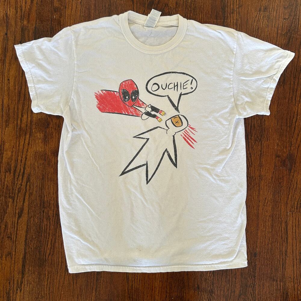 90s Deadpool Ouchie Sketch T-Shirt Size Medium